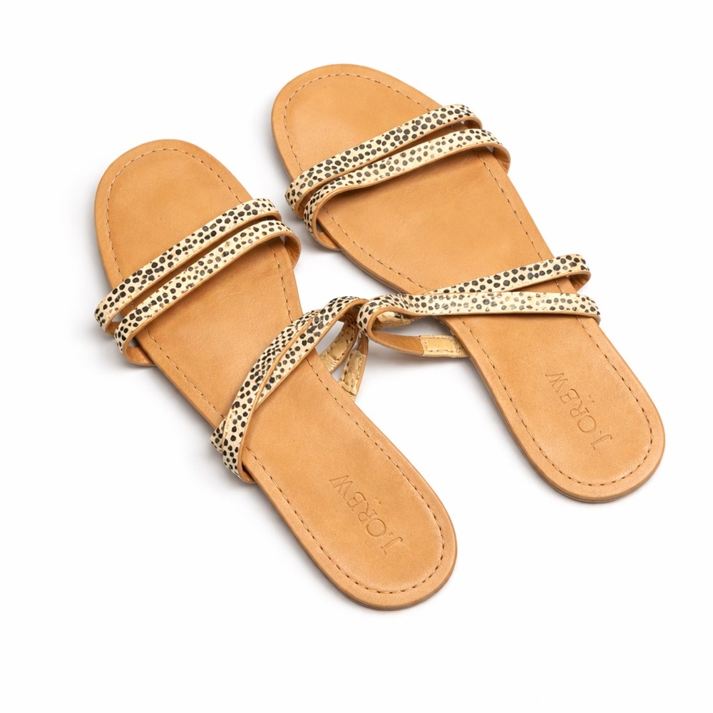 J.Crew Leopard Print Minimalist Strappy Sandals | Chic Summer Spring Flat 7
